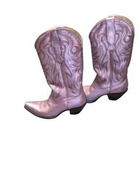 Idyllwind Women's Metallic Pink Leather Western Boot - Snip Toe Size 8.5 B